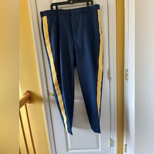 Navy and Yellow Men's Dress Pants